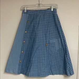 Kidichic cotton Blue Checkered girl’s Skirt size 16 excellent condition